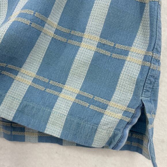 Tommy Bahama Shirt Mens L Blue Plaid Silk Cotton Blend Button Up Short Sleeve - Picture 6 of 10